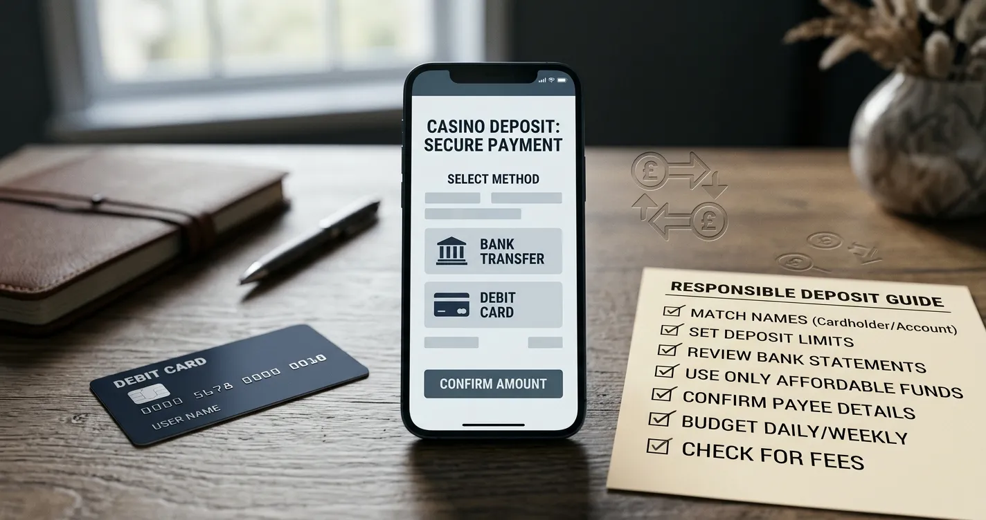 Spreadex deposit methods and UK budgeting checklist on an editorial desk