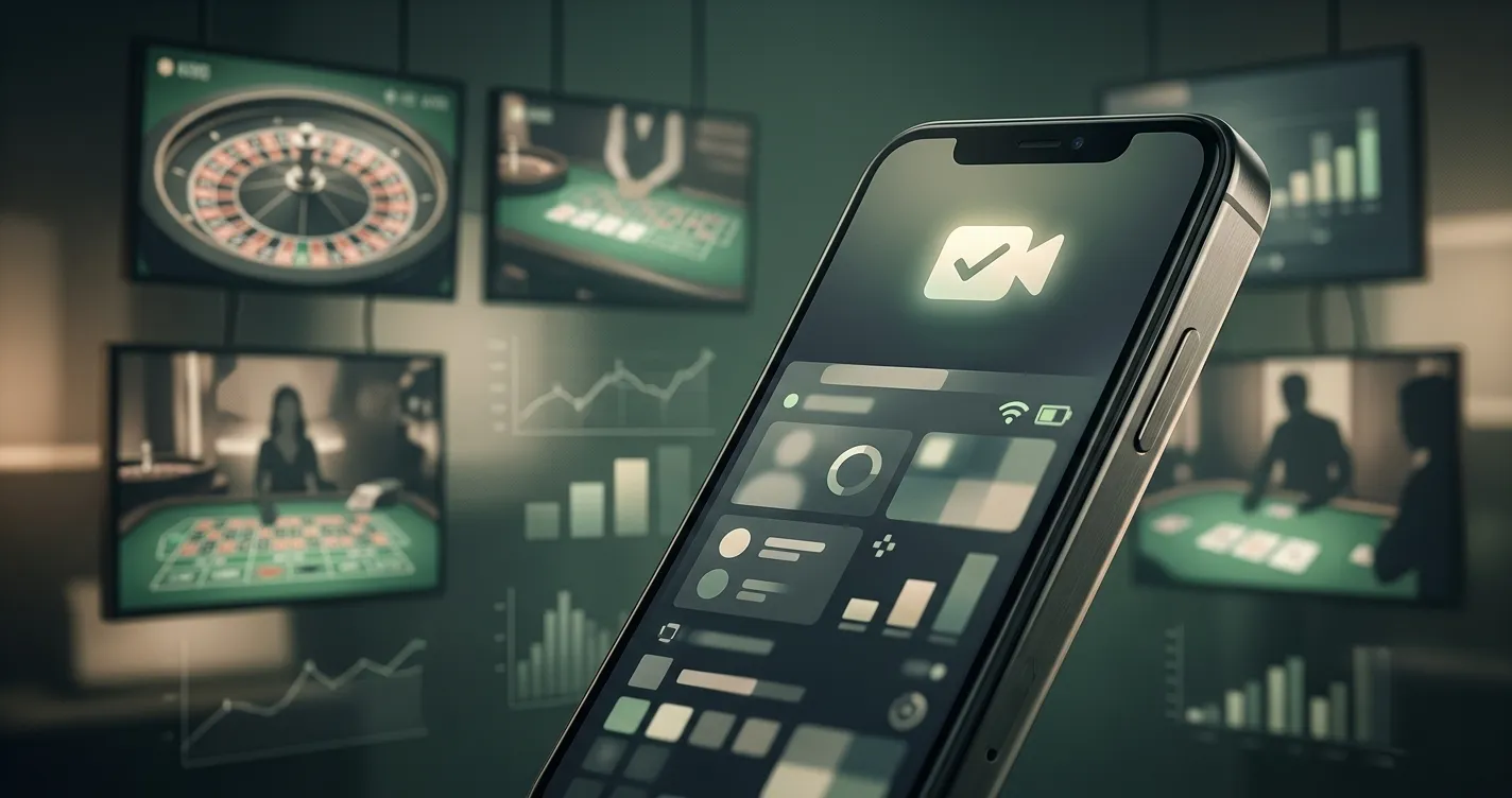 Spreadex live casino lobby shown on a phone for UK players