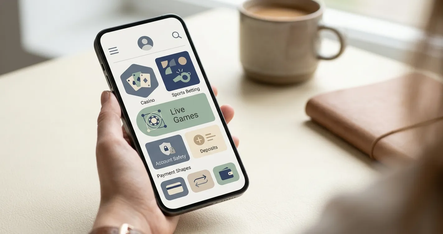Spreadex mobile app and browser illustration with UK casino tiles and controls